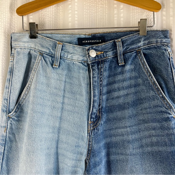 Aeropostale Baggy 90s Baggy Two Tone Straight Leg High Rise Jeans - Picture 2 of 9
